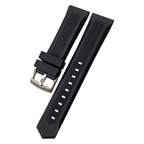 BANDKIT Uhrenarmband aus Naturgummi, 19 mm, 20 mm, schwarz, 21 mm, 22 mm, passend für Tag Heuer Carrera F1 Aquaracer Heuer Uhrenarmband-Werkzeuge, 22 mm, Achat