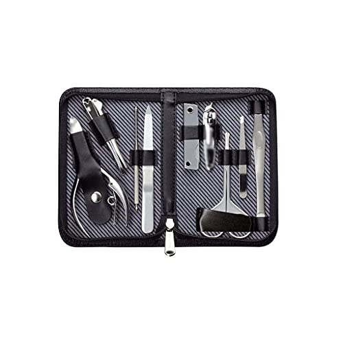 VSULZVNU Nagelpflegeset, Maniküre-Set, 9-teilig, professionelles Nagelknipser-Set, Pediküre-Pflegewerkzeuge, Edelstahl, Damen-Pflegeset, Pediküre-Set