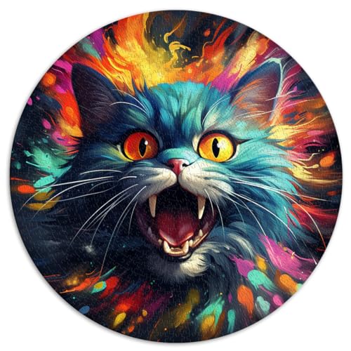 Puzzles für lustige Fantasy-Katzen-Kunst-Puzzles für Erwachsene 1000 Teile 26,5 x 26,5 Zoll Lernspielzeug Familienspiele Weihnachtsgeburtstagsgeschenke