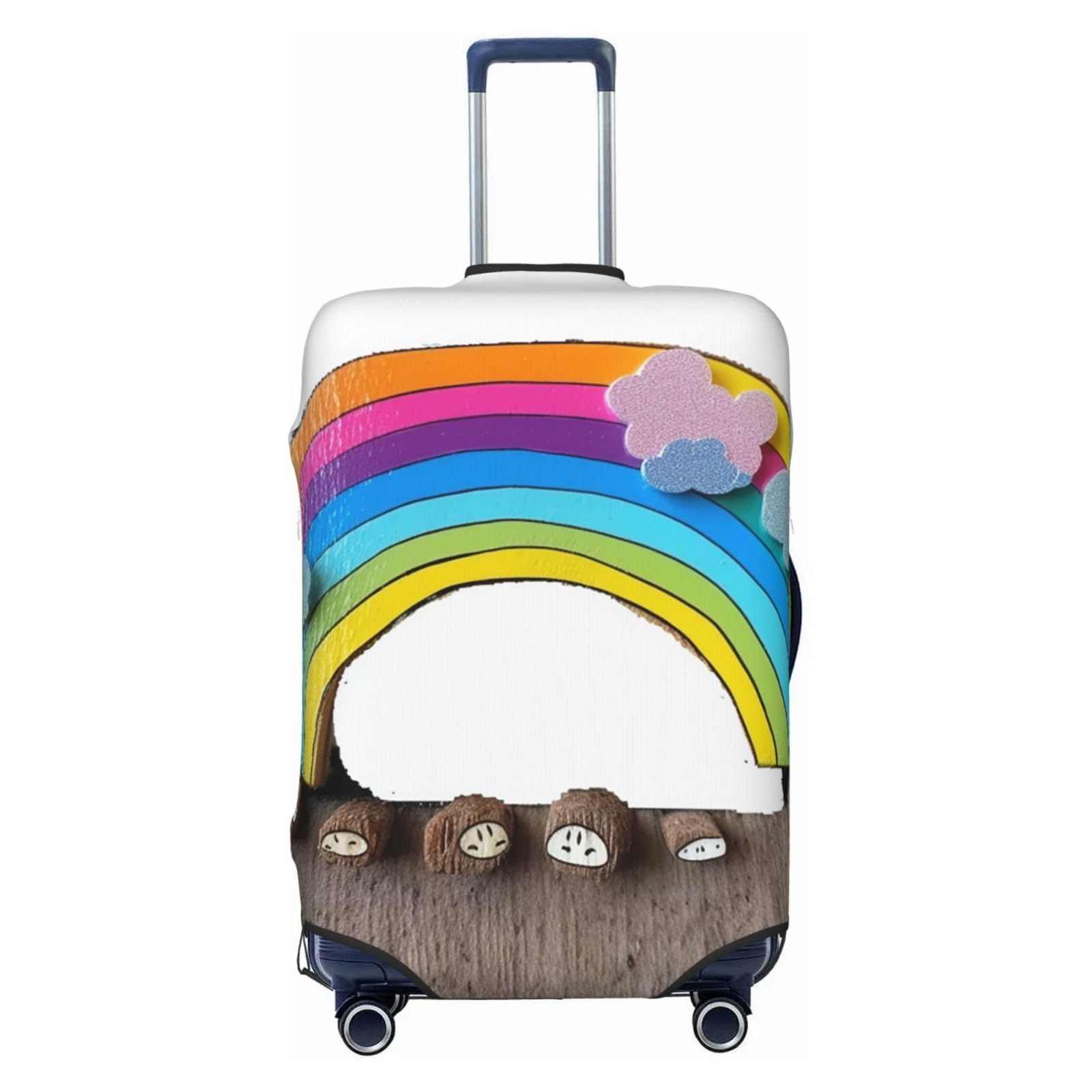 CSGJMYGS Kleine Regenbogen-Gepäckabdeckungen für Koffer, waschbar, modisch, dehnbar, kratzfest, passend für 45,7 - 81,3 cm Gepäck, XL, Schwarz, XL, Schwarz , XL