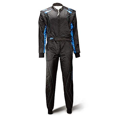 Speed Kartoverall SILVERSTONE RS-2 schwarz/blau - 2-lagiger Top-Overall (150)