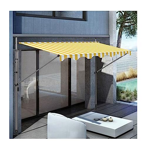 Klemmmarkise 150/250/300/400cm Breit, Balkon Sonnenschutz Ohne Bohren, Balkon Markise Höhenverstellbare, Sonnenschutz und Wasserdicht, UV-Schutz und Höhenverstellbar, für Terrasse Veranda Gärten ( Col