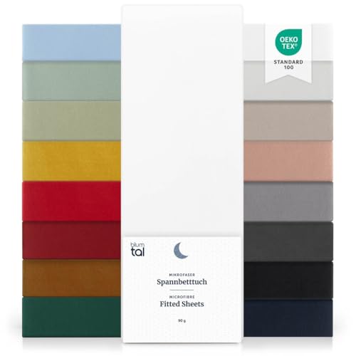 Blumtal® Spannbettlaken 80x200 2er Pack - Spannbettlaken Microfaser - Oekotex zertifiziertes Bettlaken 80x200 cm - Spannbettlaken 80x200 cm 2er Pack - Spannbettücher 80x200 -Leintuch 80x200 cm - Weiß