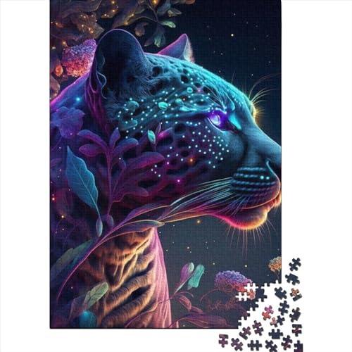 500-teiliges Puzzle für Erwachsene, Leoparden-Puzzle für Erwachsene und Jugendliche, Holzpuzzle, Spielzeug, Denkspiel, Größe: 52 x 38 cm