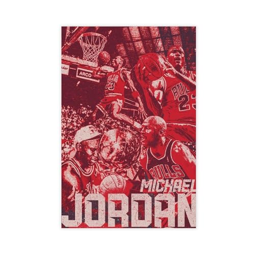 biegzc Michael Jordan – Kunstdruck – Basketball – Sportposter auf Leinwand Poster Schlafzimmer Dekor Landschaft Büro Zimmer Dekor Geschenk 40 x 60 cm