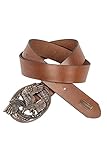 Cipo & Baxx Herren Leder Gürtel Belt Accessoire Design Ausgefallen Schließe CG200 Taba Gr.95