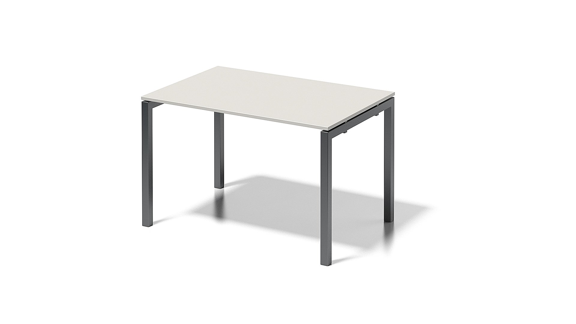 BISLEY Cito Schreibtisch, 740 mm höhenfixes U-Gestell, Metall, Gw334 Dekor Grauweiß, Gestell Anthrazitgrau, 80 x 120 x 85 cm