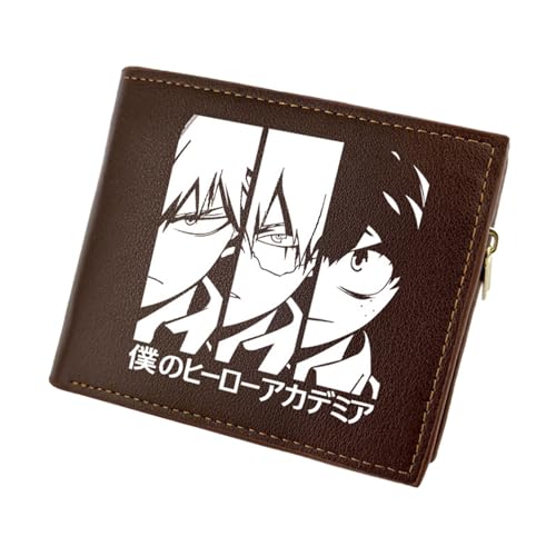 My He-ro Academ-ia Geldbeutel Anime Mittelgroß, Cartoon-Münztasche Geldbeutel Klein, Kunstleder Kartenetui Geldtasche mit Münzfach, für Anime-Fan-Geschenke Jungen und Mädchen(Color:Multicolor 3)