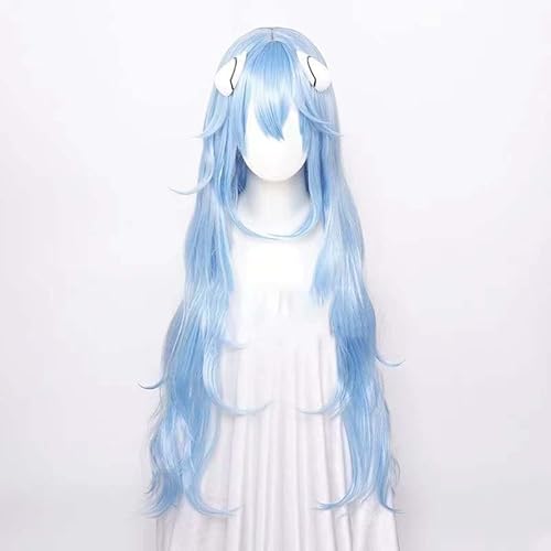 WCCNKK Anime Cosplay Perücke for NEON GENESIS EVANGELION Ayanami Rei Cosplay-Perücke, Blaues Langes Lockiges Haarband Als Haarschmuck, Kostüm-Halloween-Perücke, Kostümparty, Anime-Show