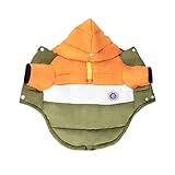 Winterjacke für Hunde, Baumwolle, warme Haustierkleidung, Welpenmantel, passend für kleine, mittelgroße Hunde, Katzen, Chihuahua, Bulldogge, Malteser-Kleidung (Orange, XXL)