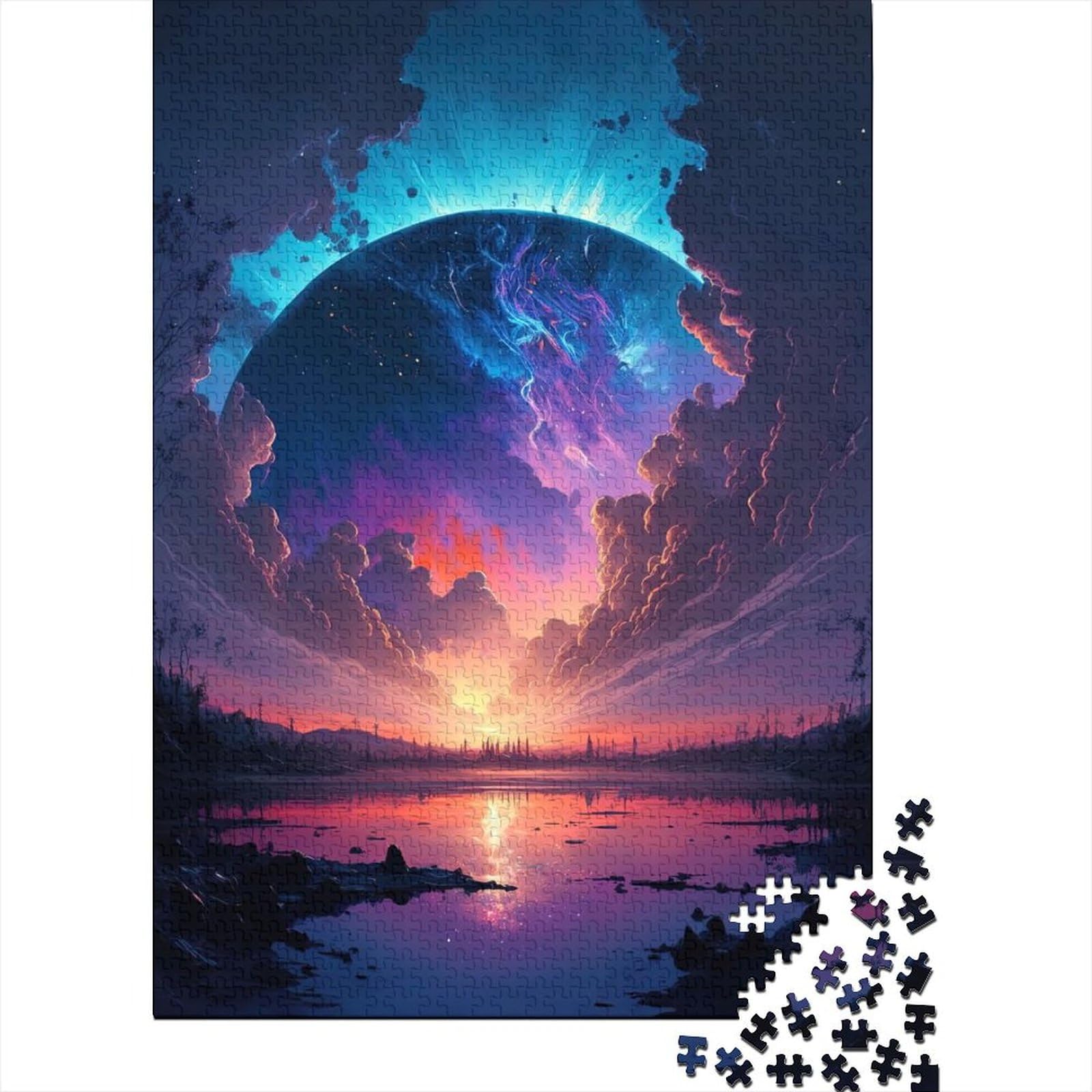 Big Planet in Space-Puzzles für Erwachsene und Teenager. Schwierige, anspruchsvolle Puzzles mit 1000 Teilen eignen ganze Familie und die (Größe: 75 x 50 cm)