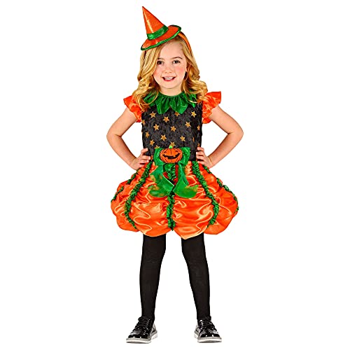 Widmann - Kinderkostüm Kürbishexe, Kleid, Minihut, Halloween, Karneval, Mottoparty