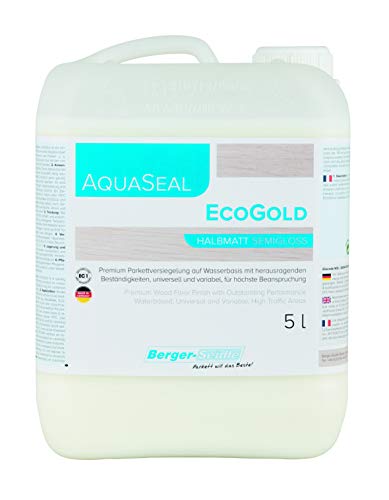 Berger-Seidle | AquaSeal EcoGold | 1K Parkettlack | wasserbasierter Parkettsiegel | umweltschonend | halbmatt (5 Liter)