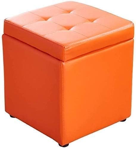 RAABYU Fußstütze Fußhocker Würfel Kunstleder Aufbewahrung Pouf Sitzbank, Spielzeugkiste mit Scharnier oben Organizer Box Pouf Truhe