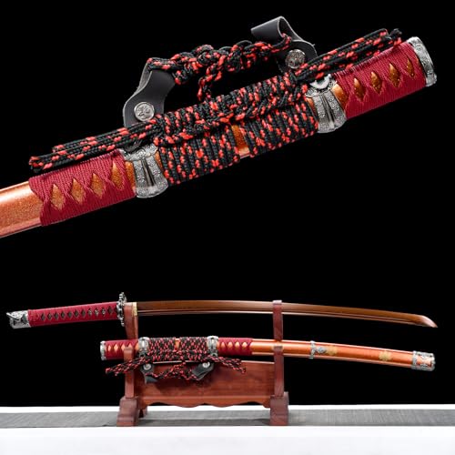 LQSLFsword 104cm Katana，Tachi，Samuraischwert，Sharp，Katana Schwert scharf， Handgefalteter geschmiedeter Damaskusstahl