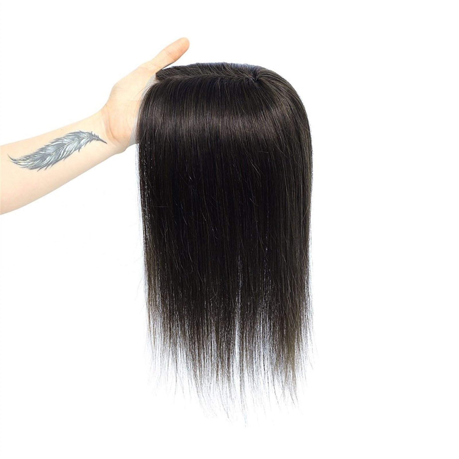 Haartopper für Frauen Haar-Topper for Frauen, Echthaar, Spitzen-Basis-Topper, 25,4–45,7 cm, brasilianisches Haar, glatte Haarteile, Clip-in-One-Piece-Haarverlängerungen for dünner werdendes Haar Haart