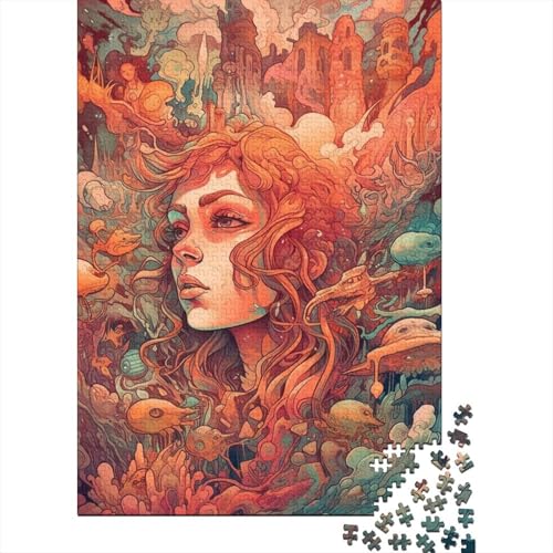 Psychedelische Stimmungspuzzles, Puzzles für Erwachsene und Teenager, schwierige, anspruchsvolle Puzzles mit 1000 Teilen, Lernspielzeug, Familienspiele (Größe 75x50cm)