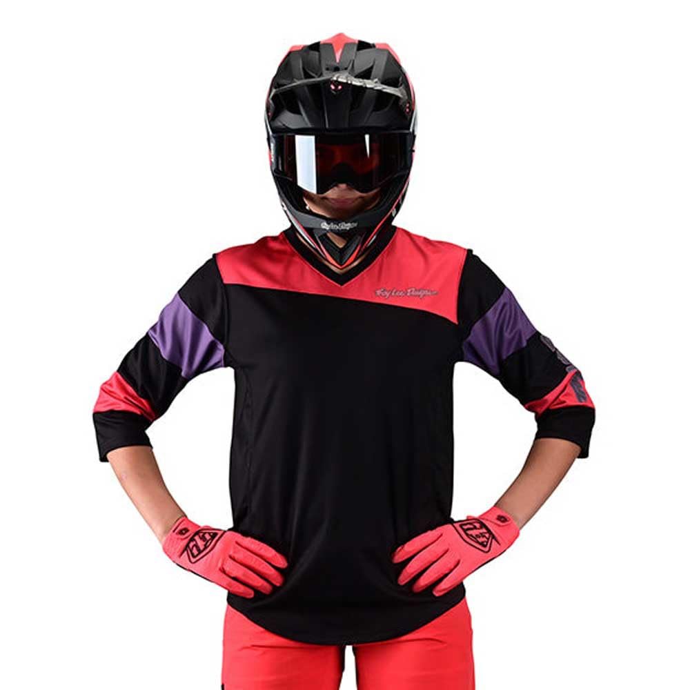 Troy Lee Designs Mischief Rugby Damen Fahrrad Jersey (Black/Red,L)