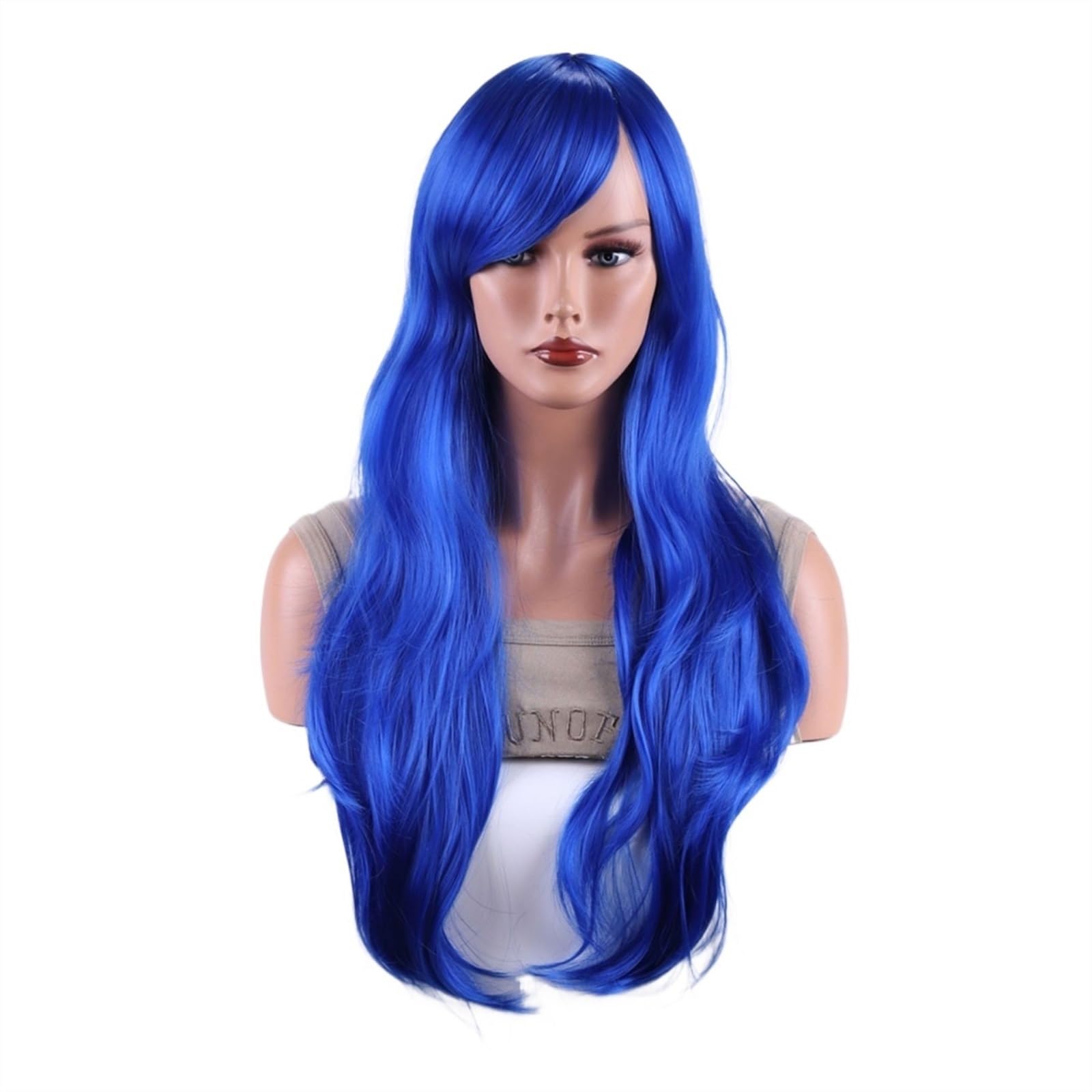 Perücken für Frauen 28" lange gewellte Haarperücken, hitzebeständige Cosplay-Perücke for Frauen (grün) für den täglichen Gebrauch(Wig-99)