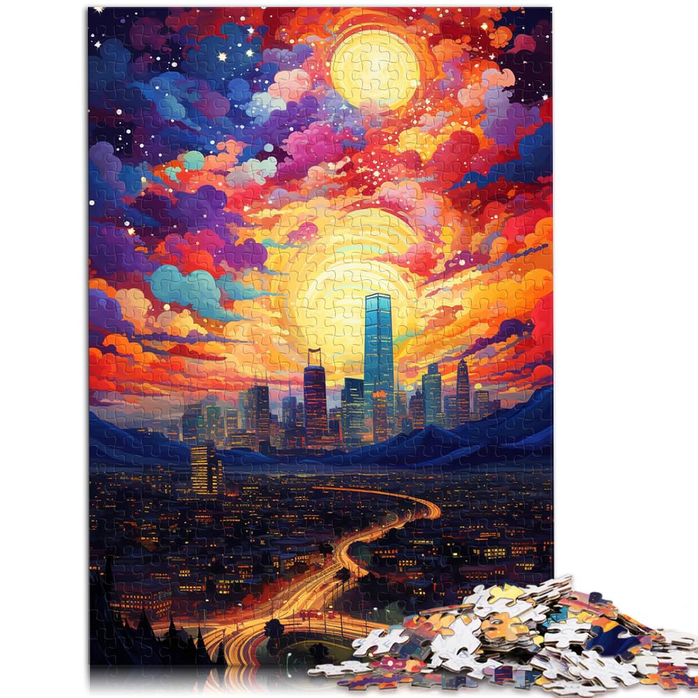 Puzzles für dynamische Stadtansichten, Puzzles für Erwachsene, 1000-teiliges Holzpuzzle, anspruchsvoll, Aber unterhaltsam und humorvoll, 1000 Teile (50 x 75 cm)