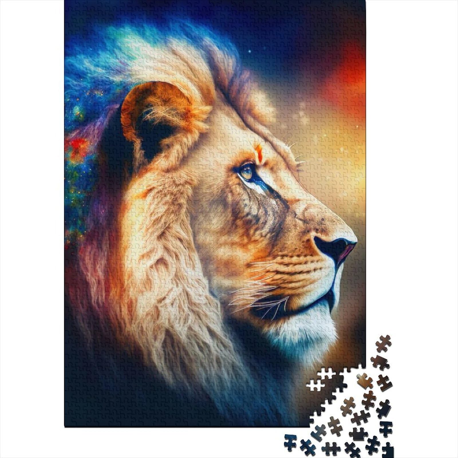 Schwierige, anspruchsvolle Puzzles, 500 Teile, König der Dschungellöwen, Holzpuzzle für Erwachsene, Puzzles ganze Familie und die (20,47 x 14,96 Zoll)