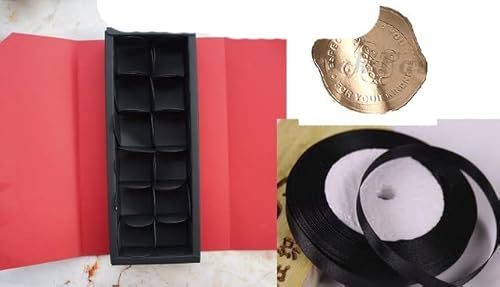 24 * 9 * 3,5 cm 10 satz tief saphirblau rot schokolade papier box valentine weihnachten geburtstagsfeier geschenke verpackung aufbewahrungsboxen-box band aufkleber, wie gezeigt