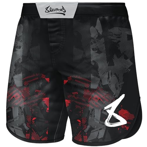 8 WEAPONS Fight Shorts, Hit 2.0, schwarz-rot (S)