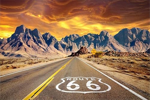 Route 66 USA Plain Road Berg Aurora Baby Natürliche Szenische Fotohintergründe Fotografie Kulissen für Fotostudio / 210x150