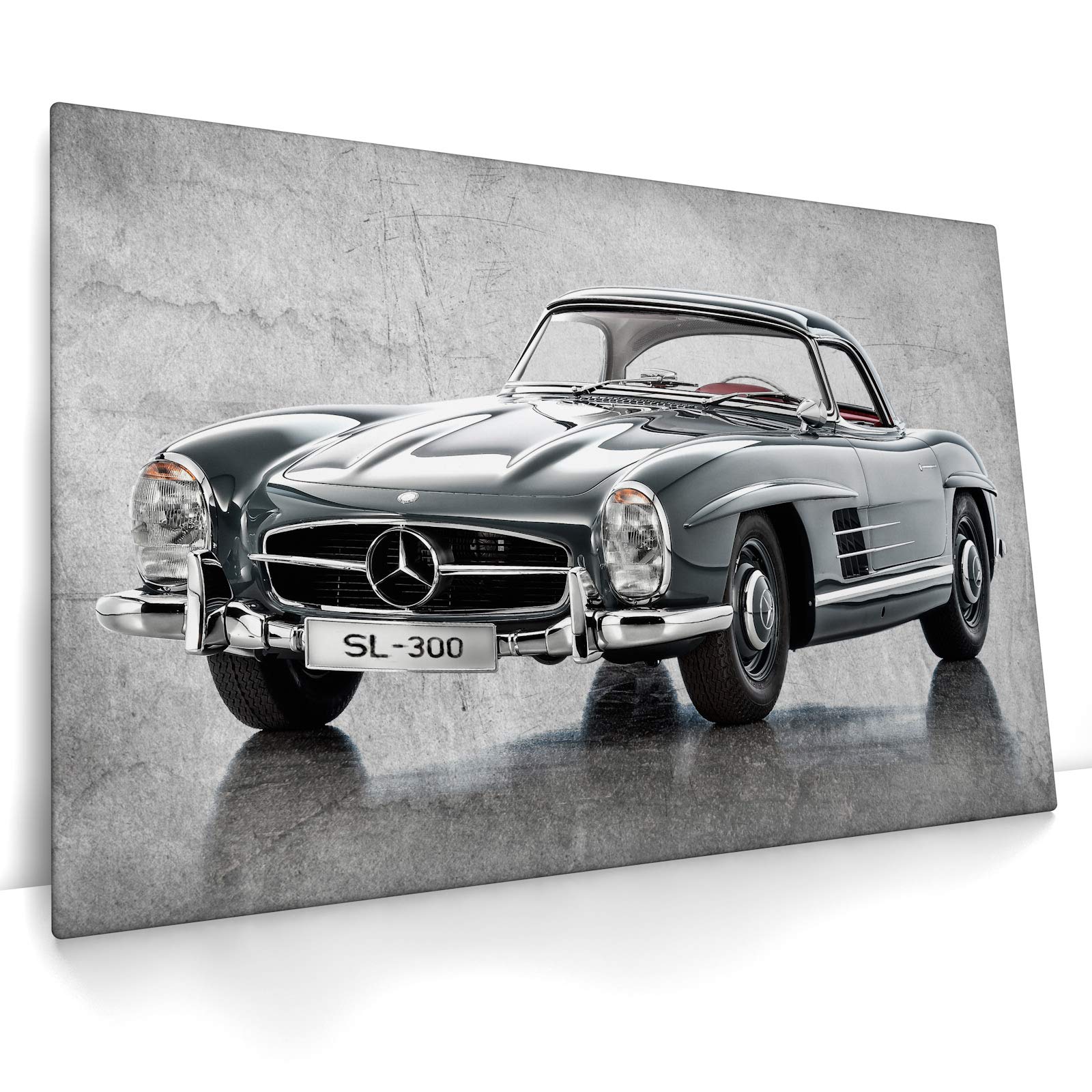 CanvasArts Leinwand Bild SL 300 - Wandbild Oldtimer Kunstdruck Auto Bilder kompatibel mit Mercedes Benz (120 x 80 cm, Leinwand auf Keilrahmen)