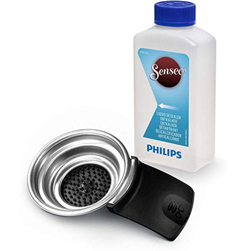 Philips Senseo CA6522/02 für Senseo Original Kaffeepadmaschine Flüssigentklker und Padhalter für 2 Tassen, Rostfreier Stahl