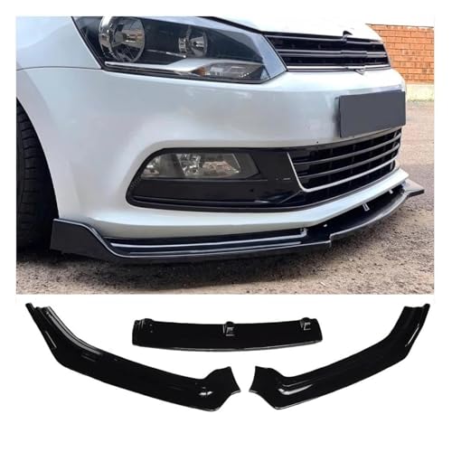 Splitter Für VW Für Polo MK5 6R 6C Für MPI Für Tsi Fließheck Grundlegende 09-17 Bodykits Tuning Front Stoßstange Lip Spoiler Splitter Diffusor Abdeckung Schutz Frontlippe(14-17 Gloss Black)