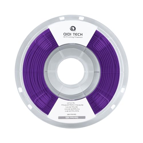 QIDI TECH Geruchloses ABS Filament 1.75mm, 3D Drucker Filament, 1 KG Spule (2.2lbs), 3D Druck Filament für die meisten FDM 3D Drucker, lila