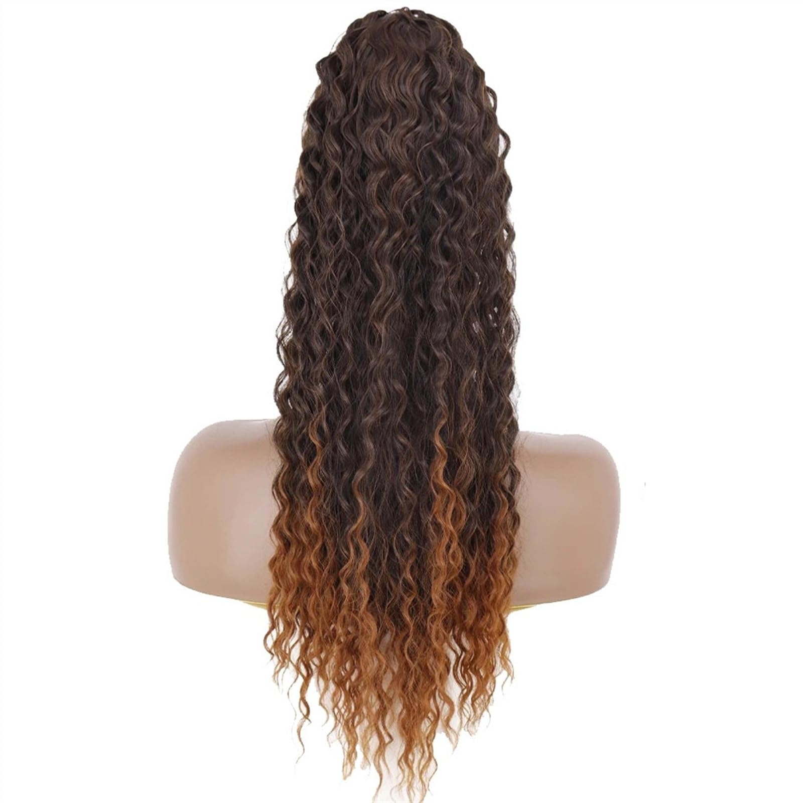 Pferdeschwanz Haarteil Langwelliger lockiger Pferdeschwanz mit Kordelzug, 66 cm, synthetische Clip-in-Pferdeschwanz-Extensions for schwarze Frauen, Afro-Locken-Pferdeschwanz mit Kordelzug, falsche Haa