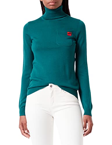 Love Moschino Damen Turtleneck With Patch Pocket top, Grün, 46 EU