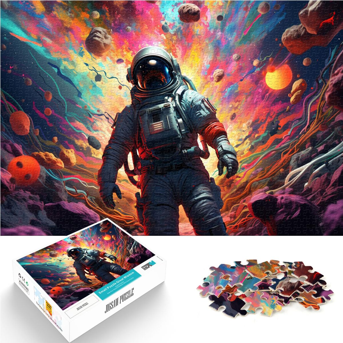 Puzzle-Geschenk, mysteriöser Astronaut, für Erwachsene, 1000 Teile, Holzpuzzle, jedes Teil ist einzigartig – anspruchsvolles, unterhaltsames Familienspiel, 1000 Teile (50 x 75 cm)