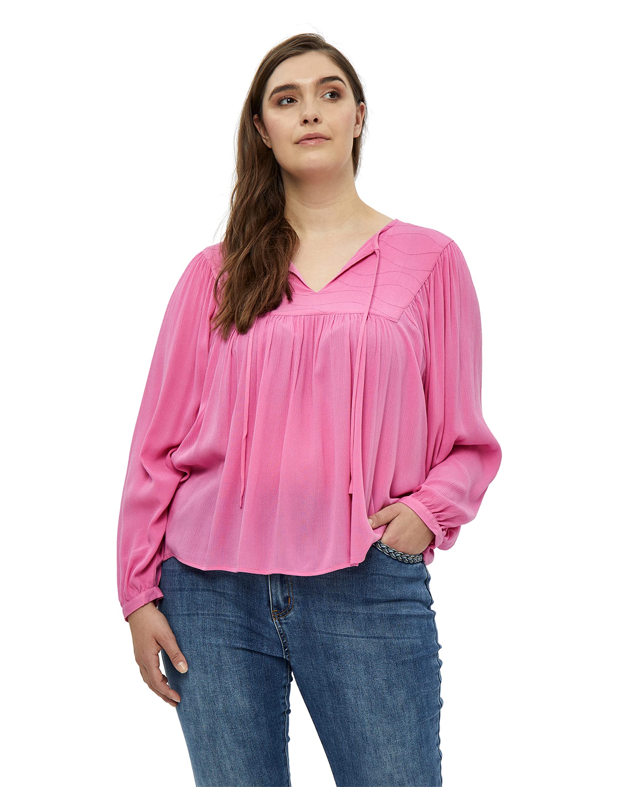 Peppercorn Danea Bluse Kurve | Bluse Damen In Pink | Frühling Bluse Elegant | Größe 54