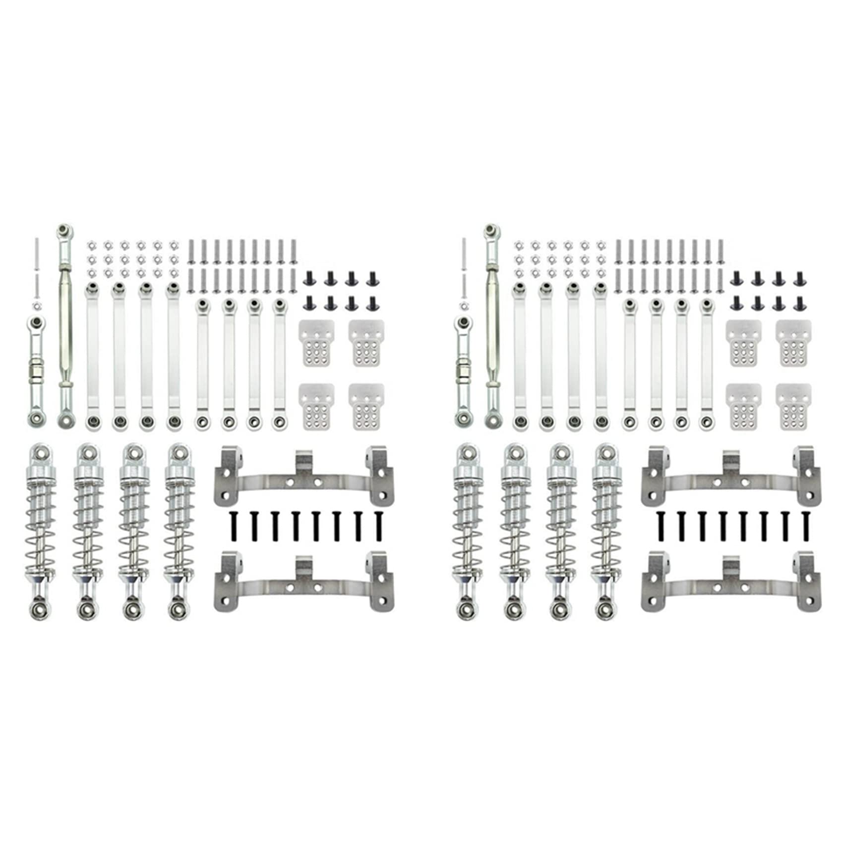 Yangyou 2Satz Metall Lenkung Stange Zugstangen Ziehen Halterung Stoß Dämpfer Set für MN D90 MN-90 MN99S 1/12 RC Auto Upgrade Teile,3