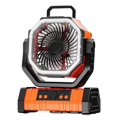 Lahdrhab Neuer Outdoor-Camping-Ventilator, 20.000 MAh, Vierstufiger, Verstellbarer, Direktionaler USB-Wiederaufladbarer Angelventilator mit Schüttelkopf