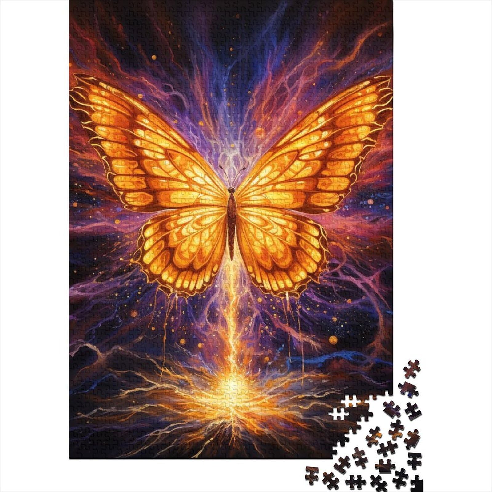 Puzzle für Erwachsene, 1000 Teile, wunderschöne Schmetterlinge, Puzzle für Erwachsene und Teenager, Holzpuzzle für Erwachsene und Teenager, 75x50cm