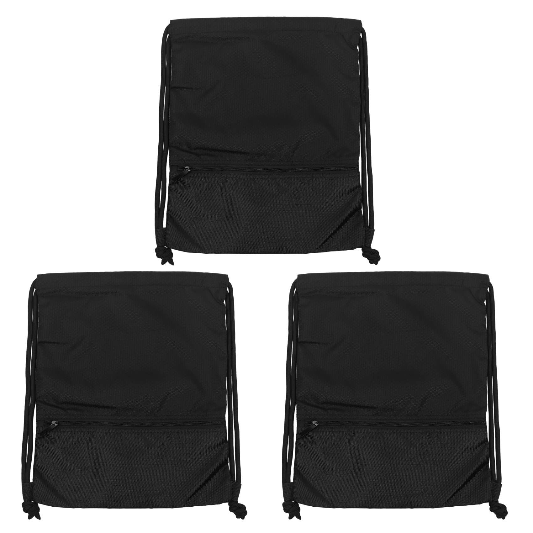 SICOSALT 3X Außen Frauen Männer Nylon Schwarz Ultra Leicht Rucksack Fußball Basketball Tasche String Kordelzug Jagd Wandern Gym Sport (Klein)