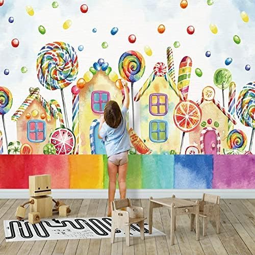 XLMING Cartoon Haus Lollipop Kinder 3D Tapete Home Dekoration Wohnzimmer Sofa Schlafzimmer Tv Hintergrund Wand-250cm×170cm