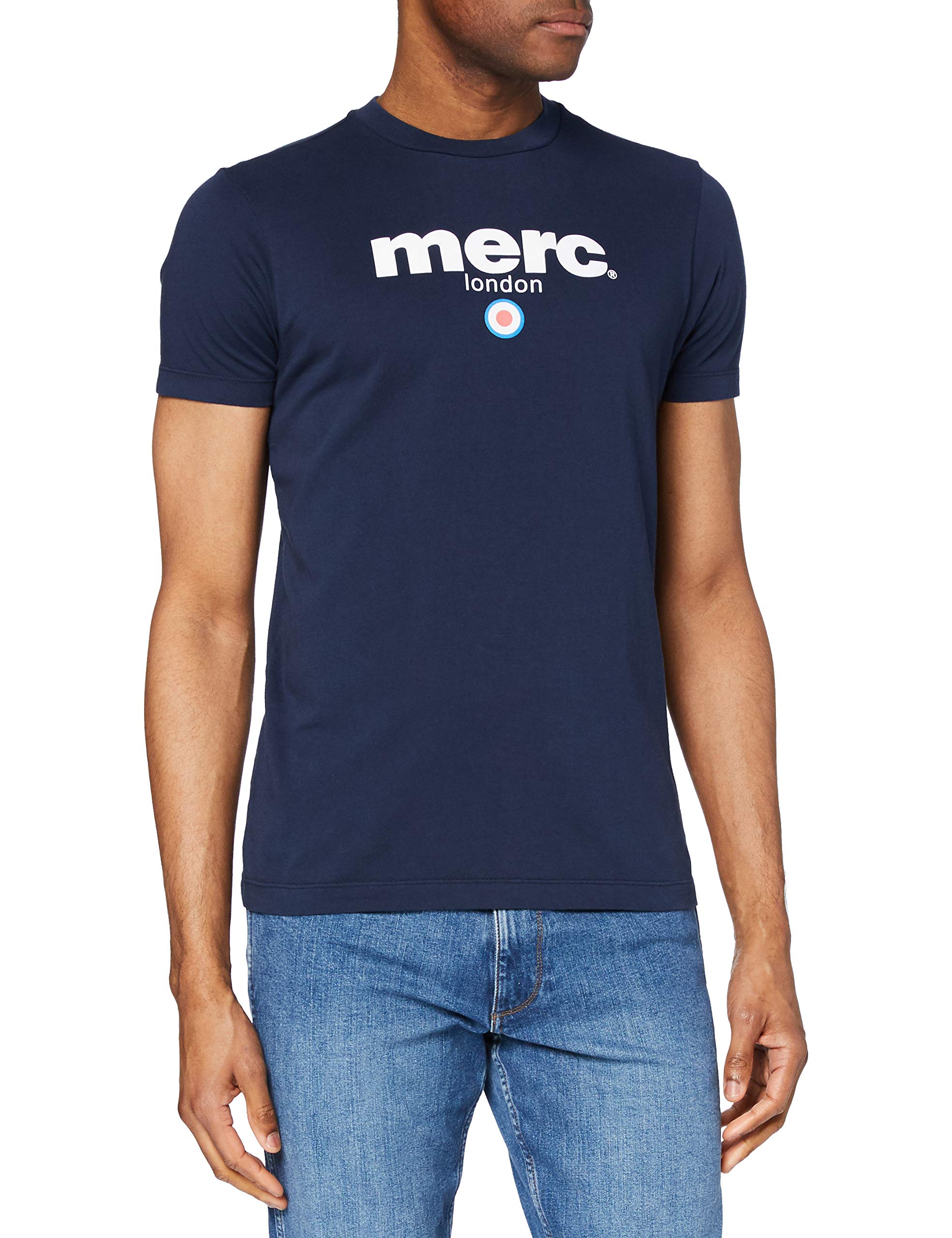 Merc of London Herren Brighton, T-Shirt, Blau (Navy), X-Large