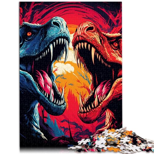 Spielgeschenk Puzzle Tyrannosaurus Rex auf der Suche nach Beute 1000-teiliges Puzzle Holzpuzzle für anspruchsvolles Puzzlespiel und Familienspiel 1000 Teile (50 x 75 cm)