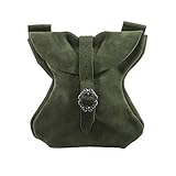 Andracor - Steampunk Gürteltasche aus echtem Leder - 21 x 22 cm - LARP & Mittelalter Zubehör - grün