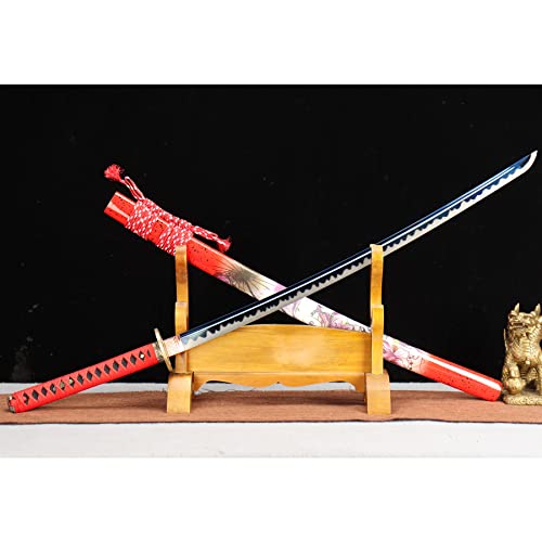 LQSMX sword Hohe Leistung Samurai Säbel Schwerter echte Waffen 41in Samurai Schwert Hand geschmiedet 1060 Stahl/scharf