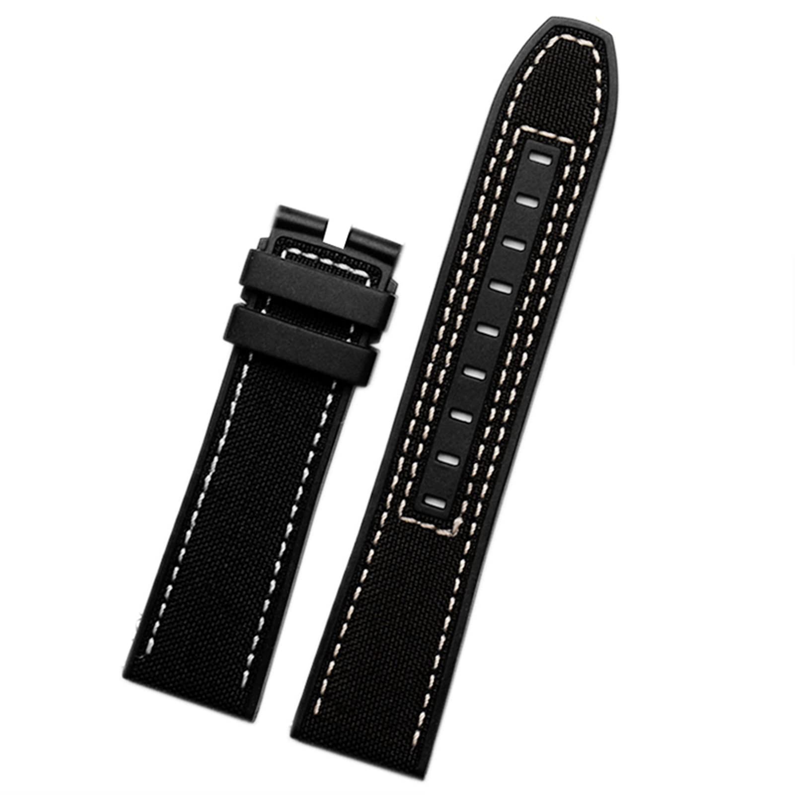 SCRUBY 22mm Leinwand Gummi -Uhrengurt Männer Handgelenkband Armband für Mido M038/M038431A Serie Soft Watchbänder(Black No clasp)