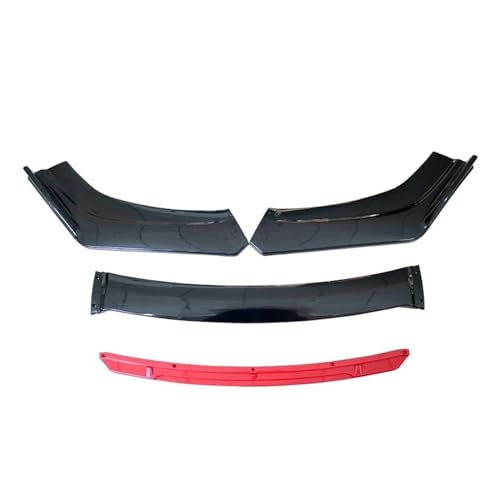 Splitter Auto Modifikation Universal Auto Frontstoßstange Lip Body Kit Spoiler Splitter Diffusor Rot Schwarz Blau Canard Splitter ABS Kunststoff Frontlippe(A-Red)