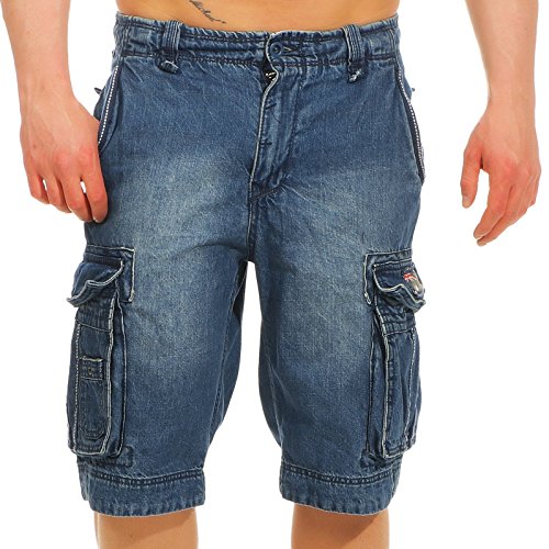 Jet Lag Herren Cargo Shorts Take off 8 (18) denim navy W31