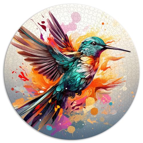 Puzzle Puzzle Tierkolibri für Erwachsene, 1000 Teile, Puzzle 26,5 x 26,5 Zoll, Familienspaß-Puzzle durch Dekomprimieren, intellektuelles Lernspielzeug