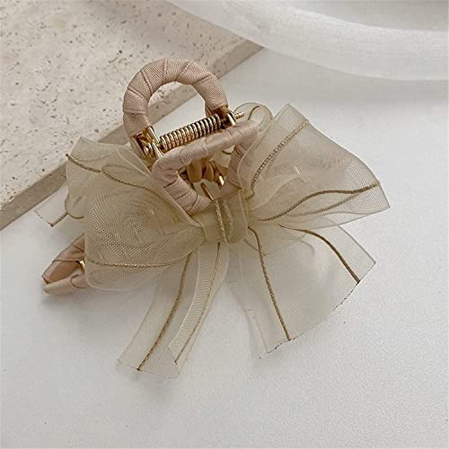 Haarklammern, Haarspangen, Klauenklammern, Retro-Organza-Schleife, Haarklammer for Mädchen, Garnband, Hai-Clip, Korea, elegante Haarnadel-Haar-Accessoires TS5297-5 (Farbe: TS5297 5) (Farbe: TS5297 4)